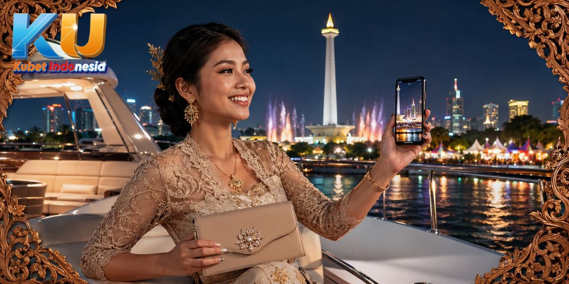 Pengguna mobile Indonesia menikmati platform kubet di suasana festival yang semarak