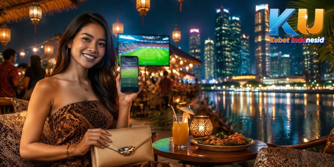 Pengguna mengakses platform taruhan olahraga dari smartphone dengan antarmuka yang responsif