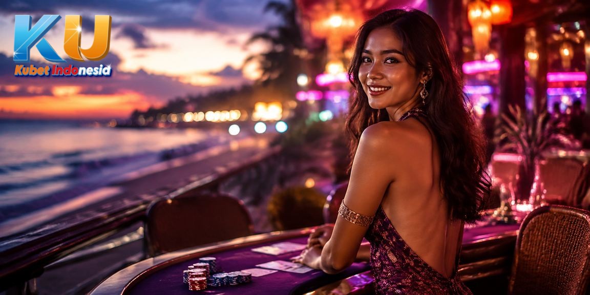 Permainan kartu di tepi pantai yang menggambarkan suasana santai sambil memahami aturan bonus